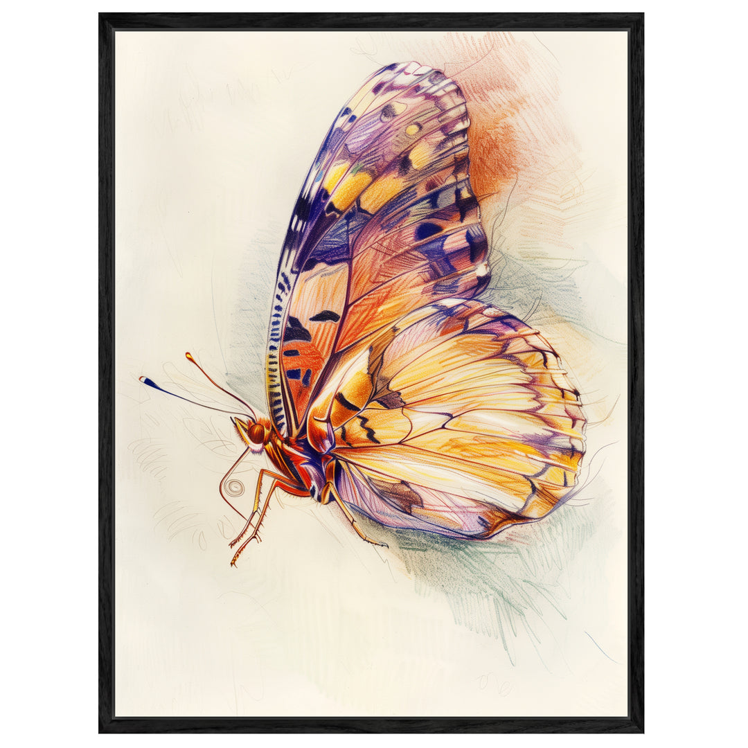 Bunter Schmetterling Illustration Leinwand Trends – Leinwand auf Holzrahmen – Ansicht 4