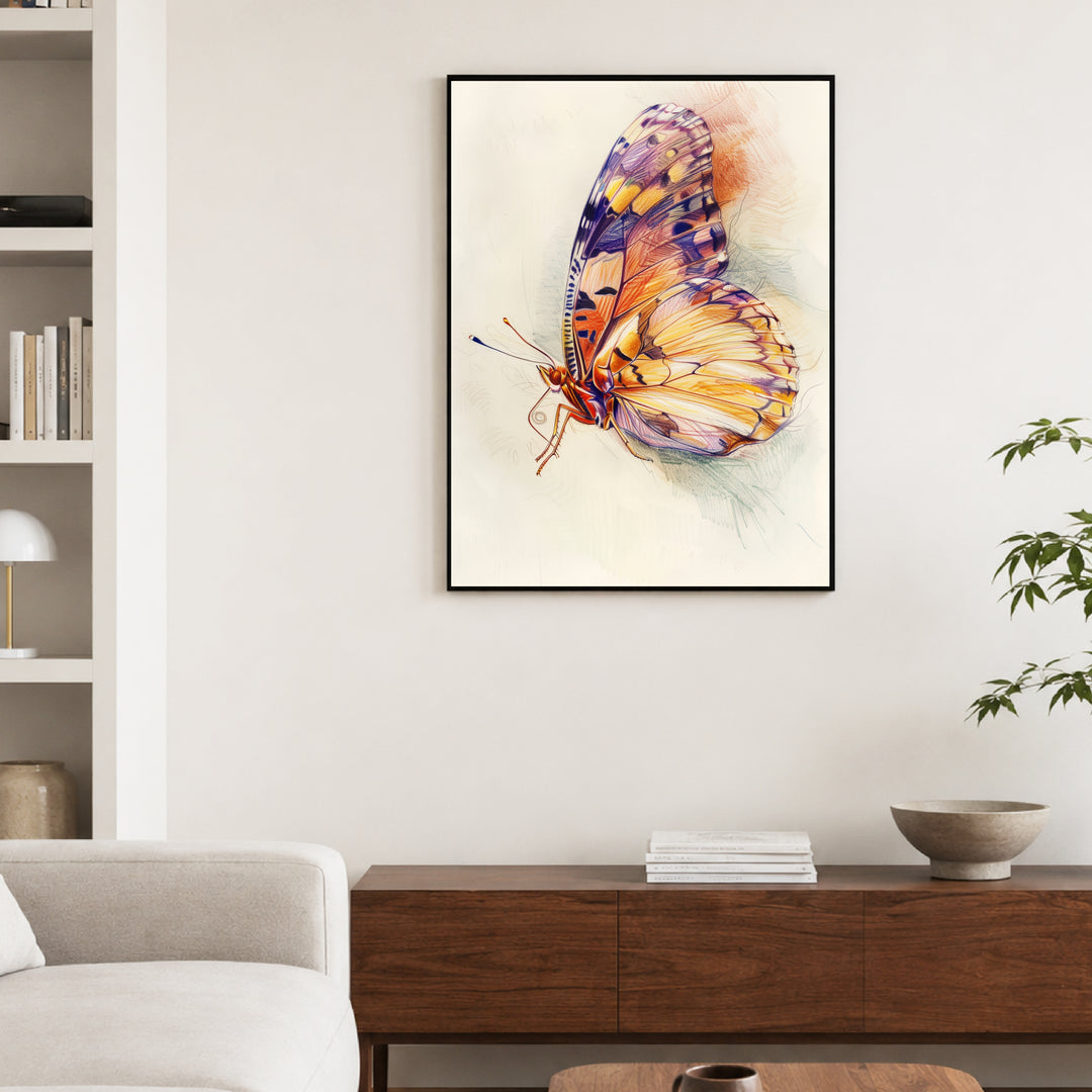 Bunter Schmetterling Illustration Poster Trends – mattes Kunstdruck-Papier – Ansicht 2