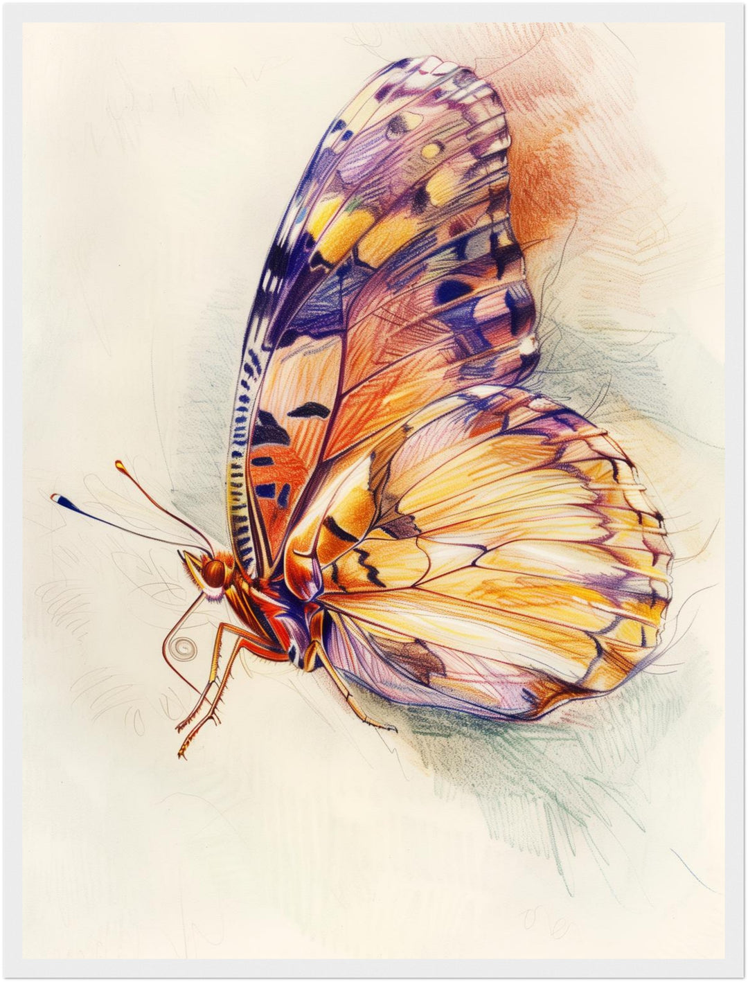 Bunter Schmetterling Illustration Poster Trends – mattes Kunstdruck-Papier – Ansicht 6
