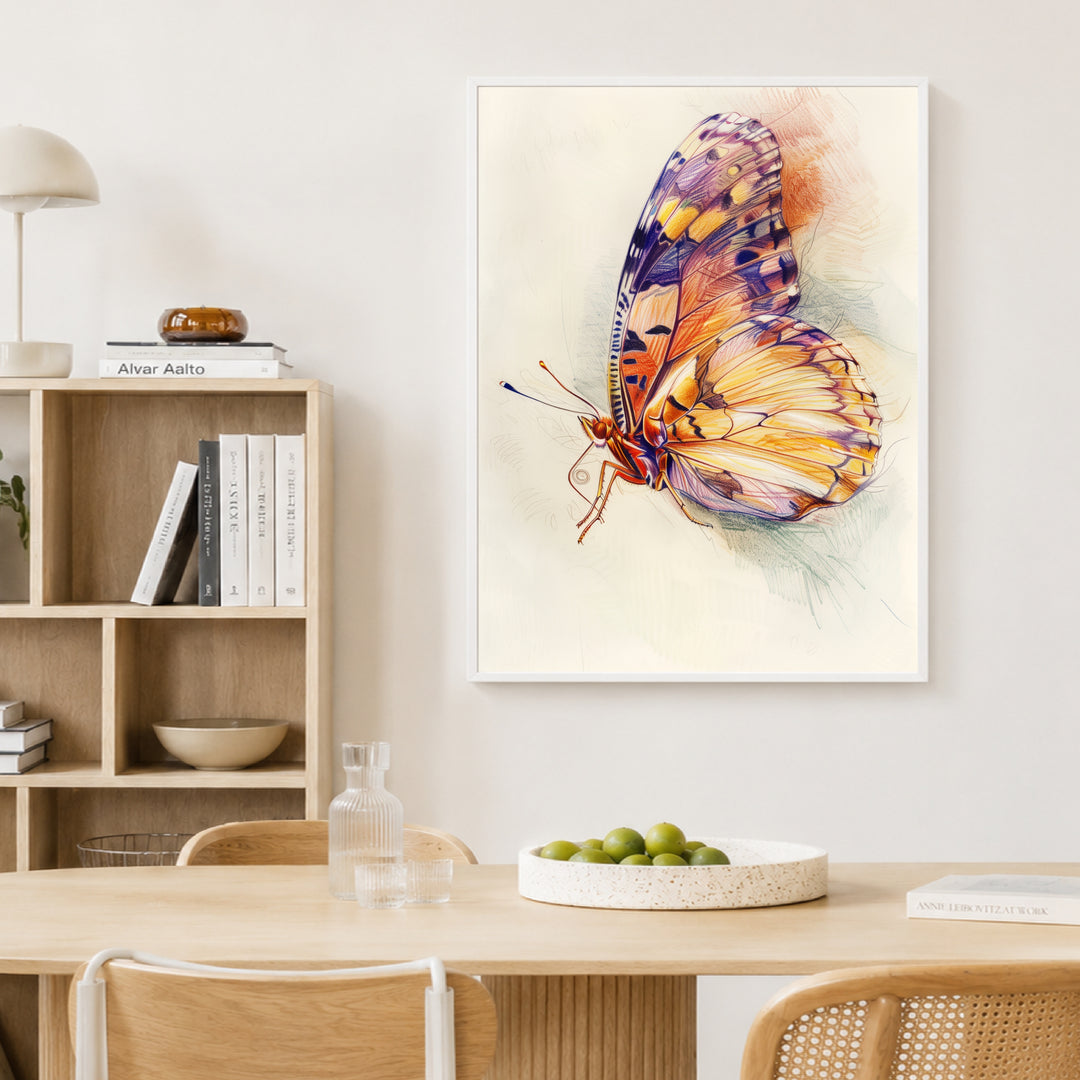 Bunter Schmetterling Illustration Poster Trends – mattes Kunstdruck-Papier – Ansicht 4