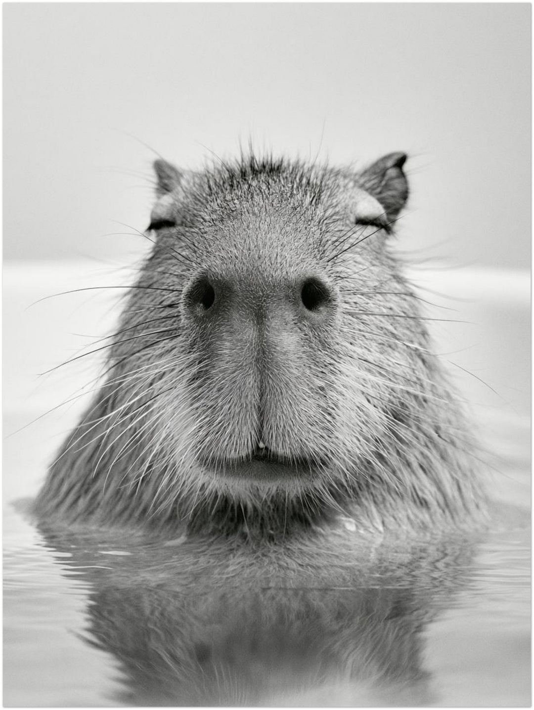 Capybara im Wasser Poster – Ohne Rahmen – Produktfoto