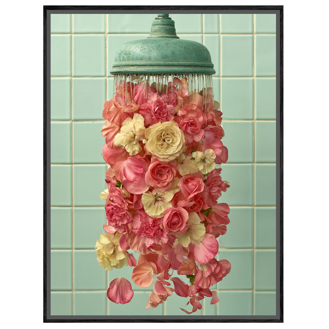 Duschkopf mit Rosen Leinwandbild – Leinwandbild