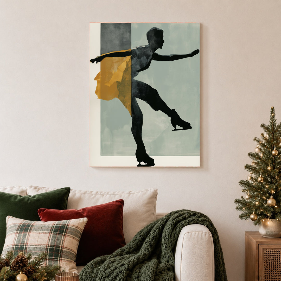 Eiskunstlauf Silhouette Leinwandbild – Ohne Rahmen – Produktfoto