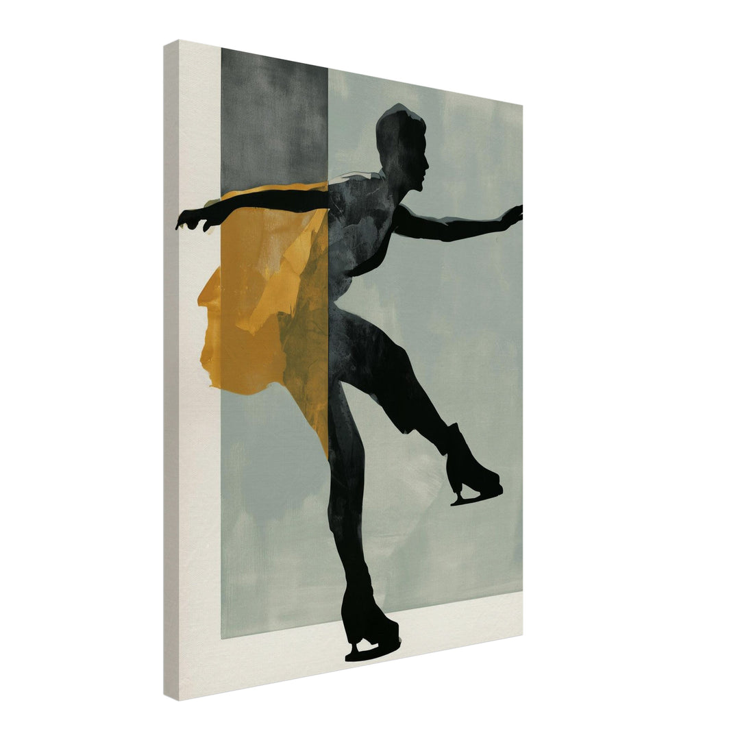 Eiskunstlauf Silhouette Leinwandbild – Schräge Ansicht – Produktfoto