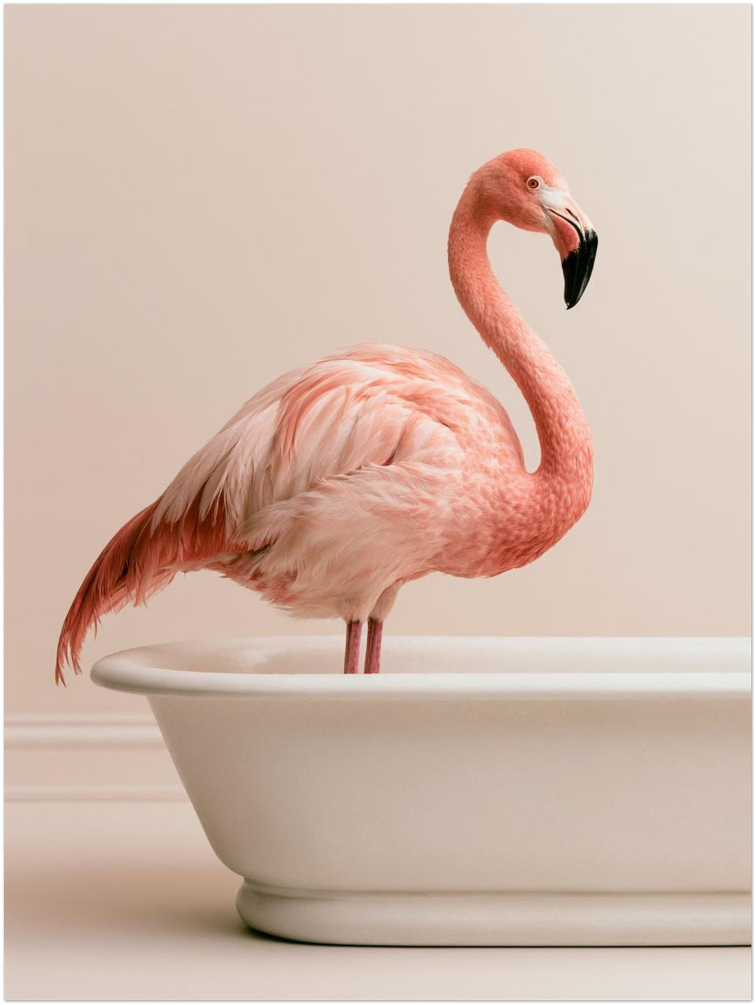 Flamingo in Badewanne Poster – Ohne Rahmen – Produktfoto
