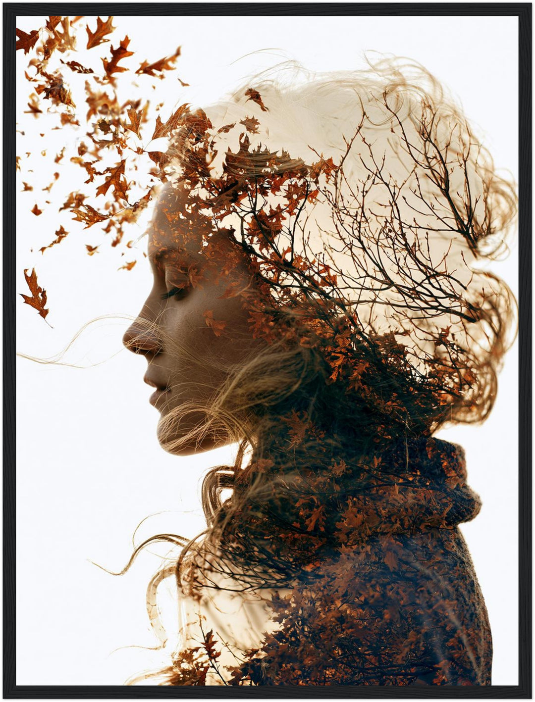 Herbststurm im Porträt Poster – Schwarzer Rahmen – Produktfoto