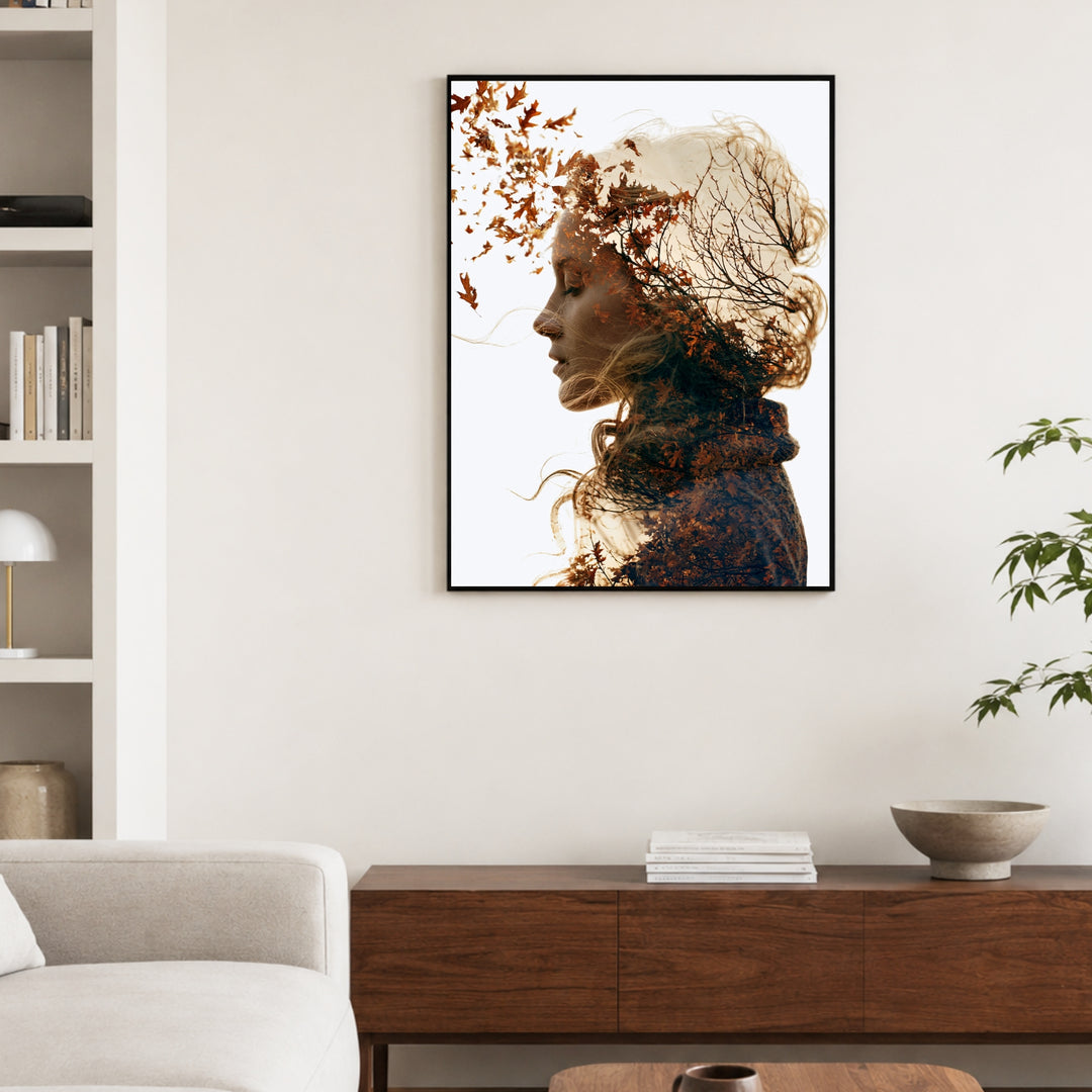 Herbststurm im Porträt Poster – Schwarzer Rahmen – Produktfoto