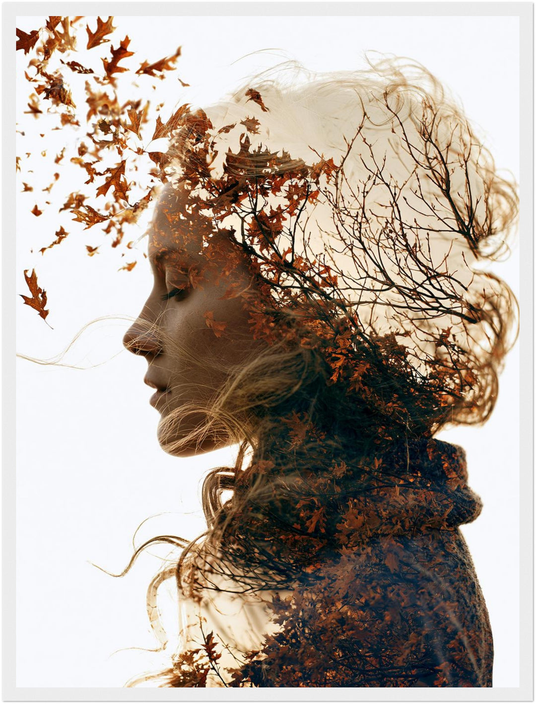 Herbststurm im Porträt Poster – Weißer Rahmen – Produktfoto