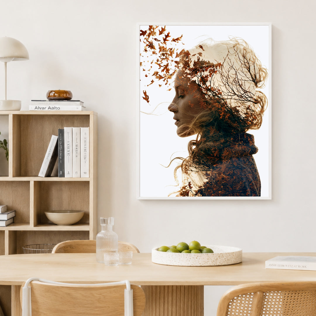 Herbststurm im Porträt Poster – Weißer Rahmen – Produktfoto