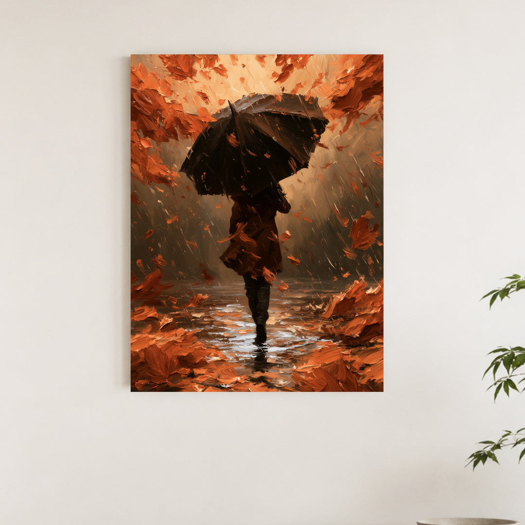 Herbststurm im Regen Leinwandbild – Ohne Rahmen – Produktfoto
