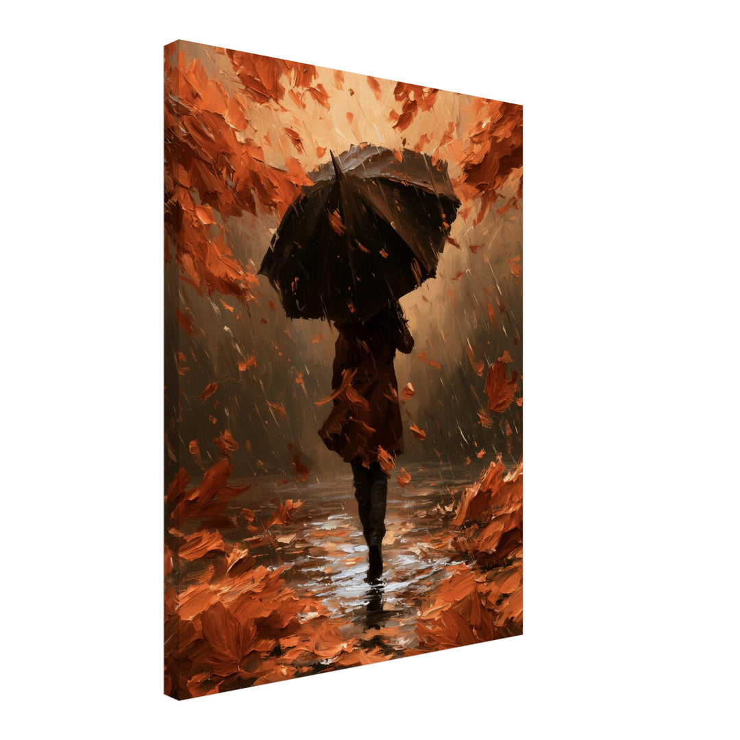 Herbststurm im Regen Leinwandbild – Schräge Ansicht – Produktfoto