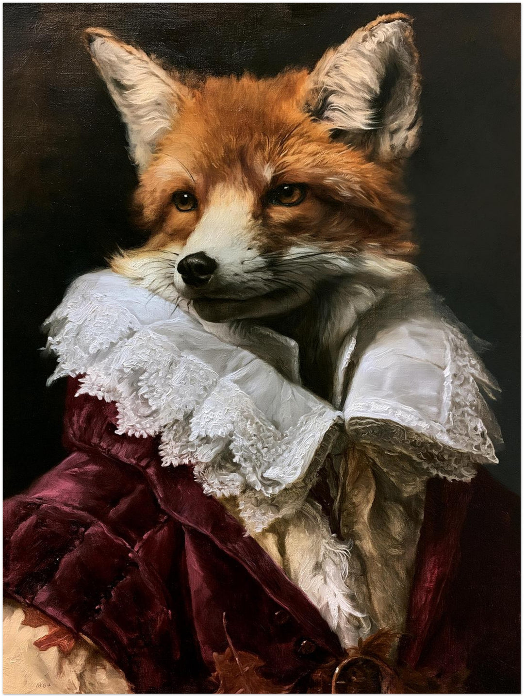 Fuchs im Barockgewand Leinwandbild – Ohne Rahmen – Produktfoto