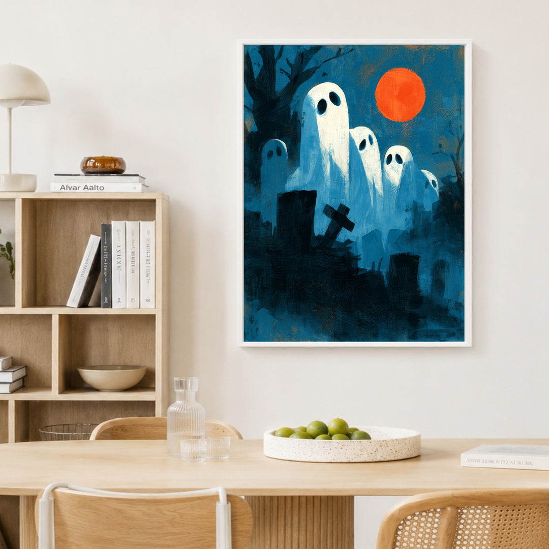 Geister im Mondschein Poster – Weißer Rahmen – Produktfoto