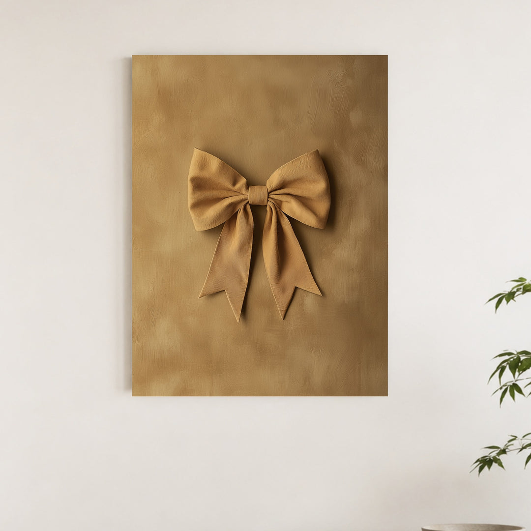 Goldene Schleife Trend Leinwandbild – Zimmerszene