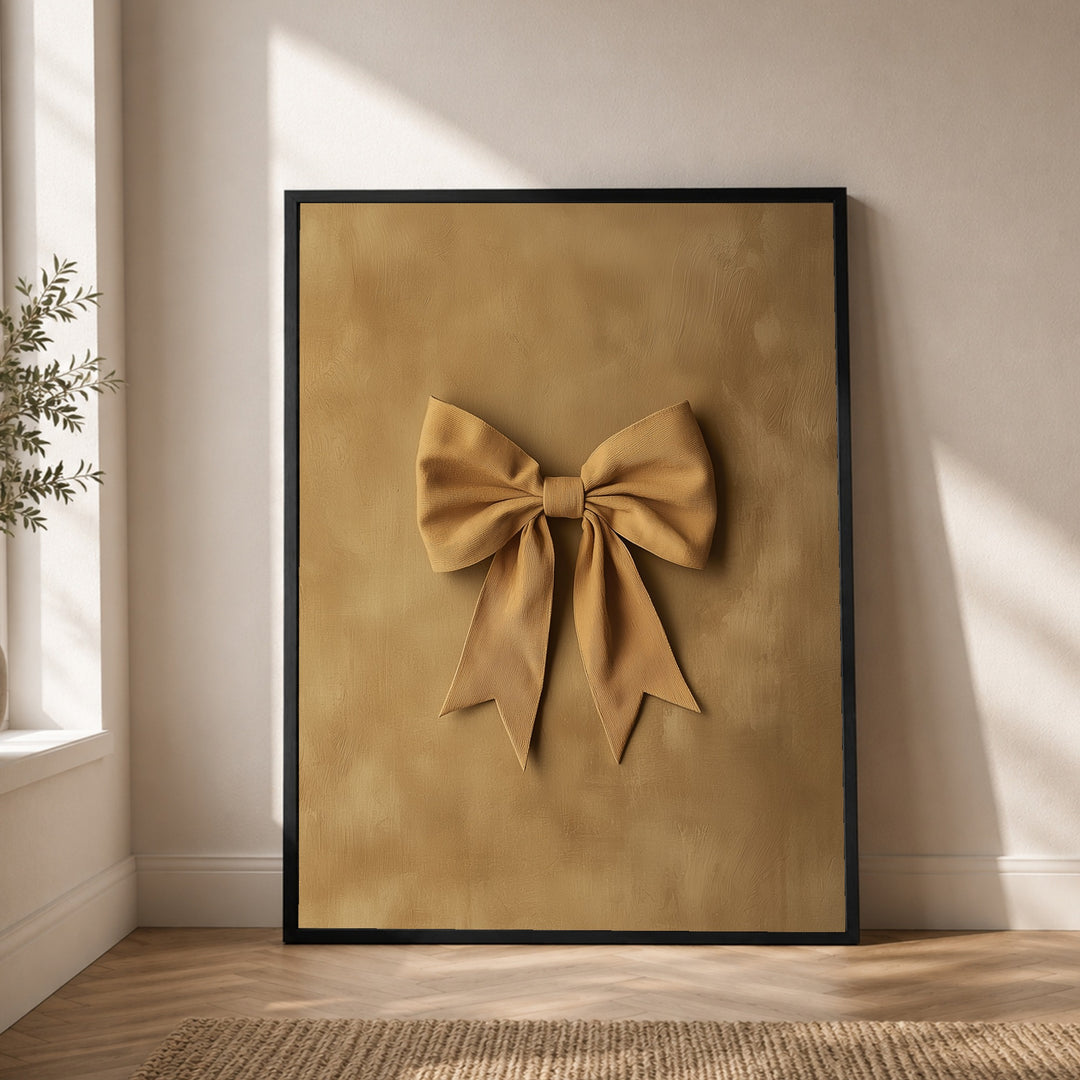 Goldene Schleife Trend Poster – Schwarzer Rahmen – Wohnzimmer Mockup