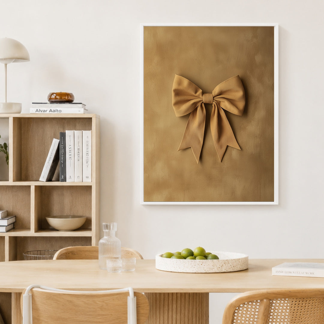 Goldene Schleife Trend Poster – Weißer Rahmen – Wohnzimmer Mockup