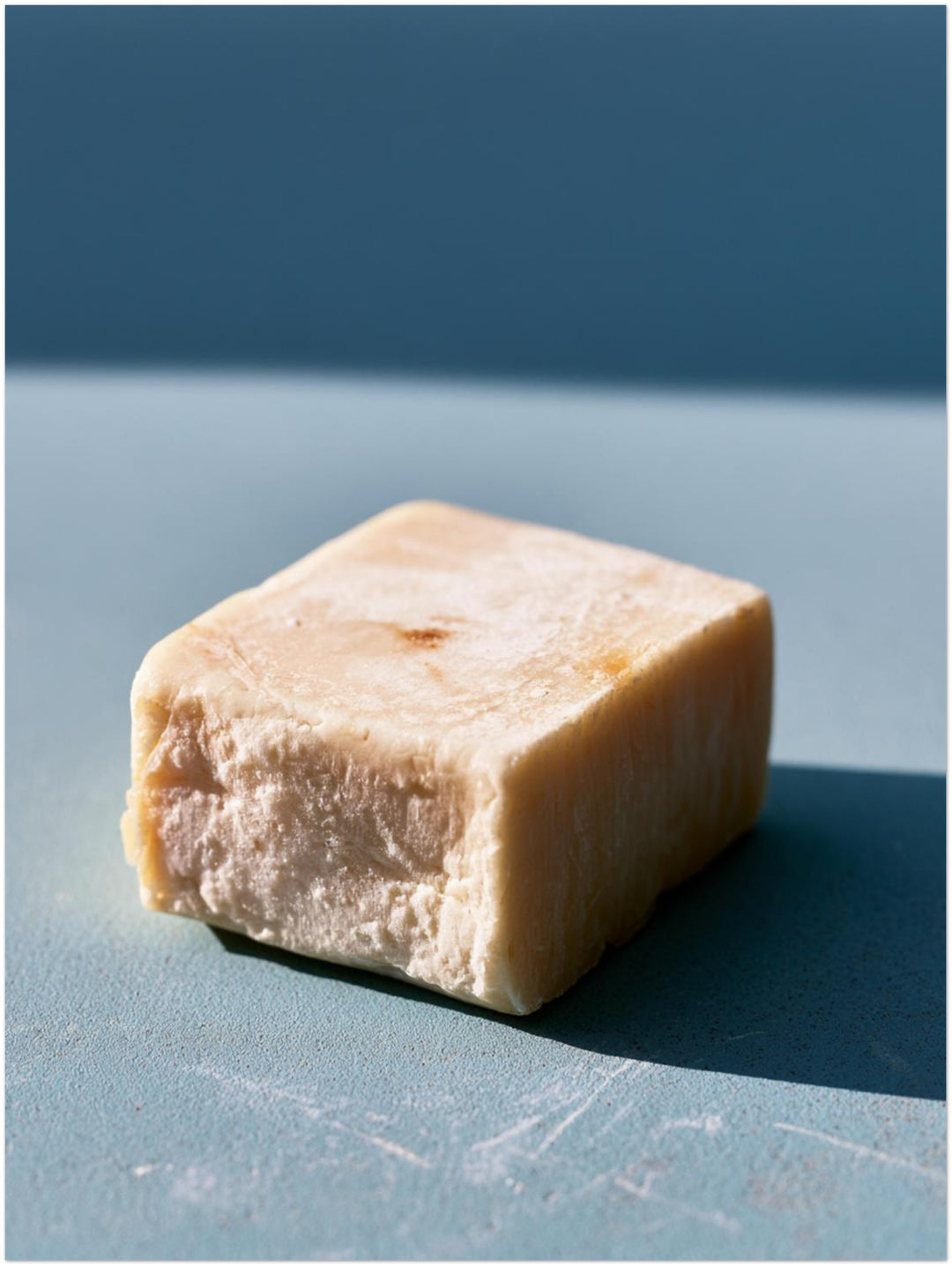 Goldener Seifenwürfel nah Leinwandbild – Ohne Rahmen – Produktfoto