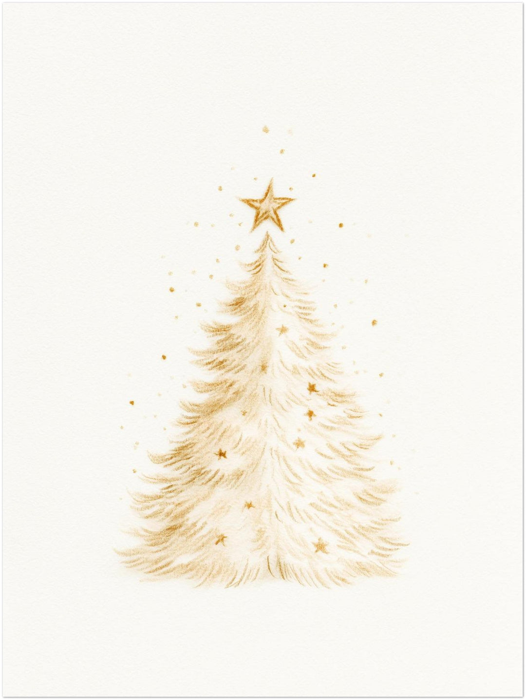 Goldener Weihnachtsbaum im Schnee – Einzelmotiv aus dem 2er Poster Set