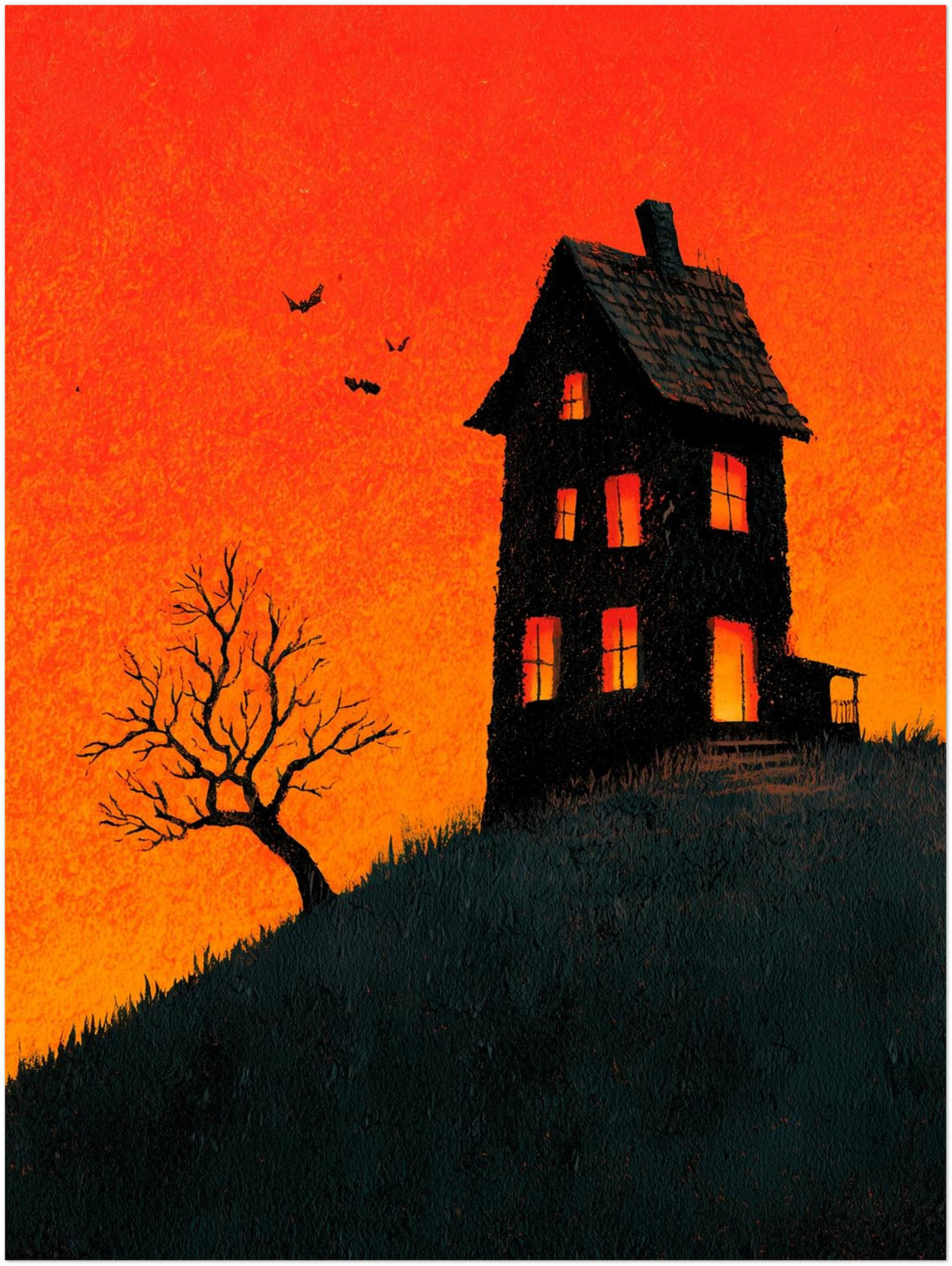 Haunted House im Abendrot Poster – Ohne Rahmen – Produktfoto