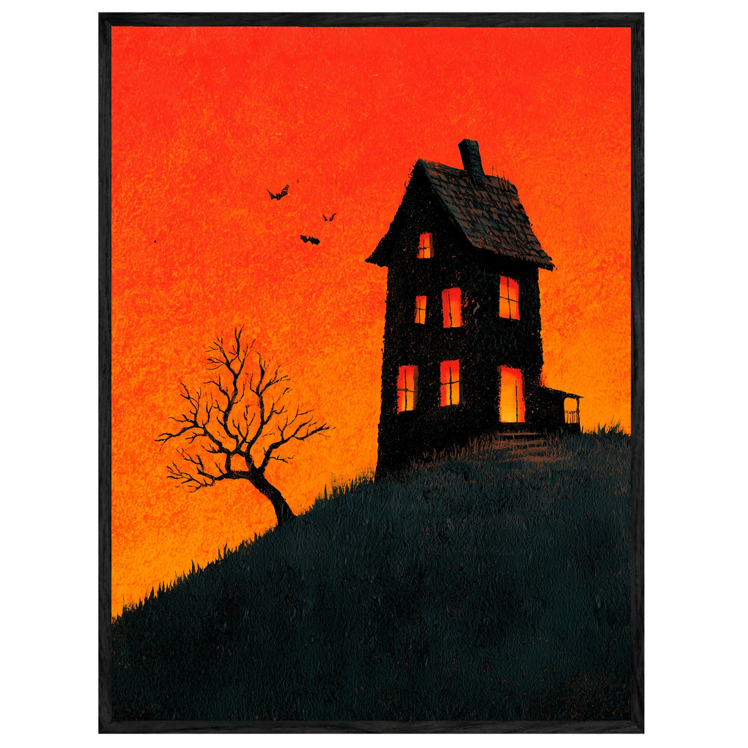 Haunted House im Abendrot Leinwandbild – Leinwandbild