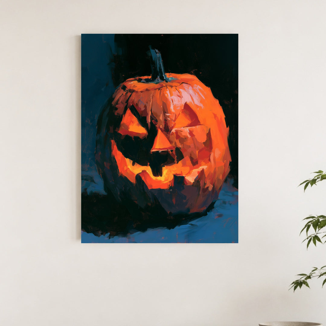 Glühende Kürbislaterne Halloween Poster – Ohne Rahmen – Produktfoto