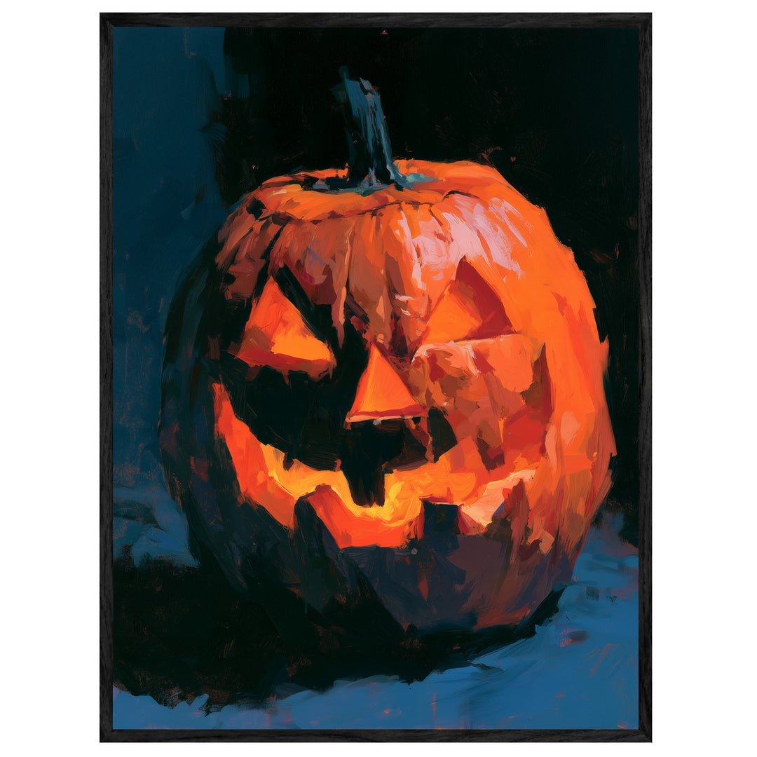 Glühende Kürbislaterne Halloween Leinwandbild – Leinwandbild