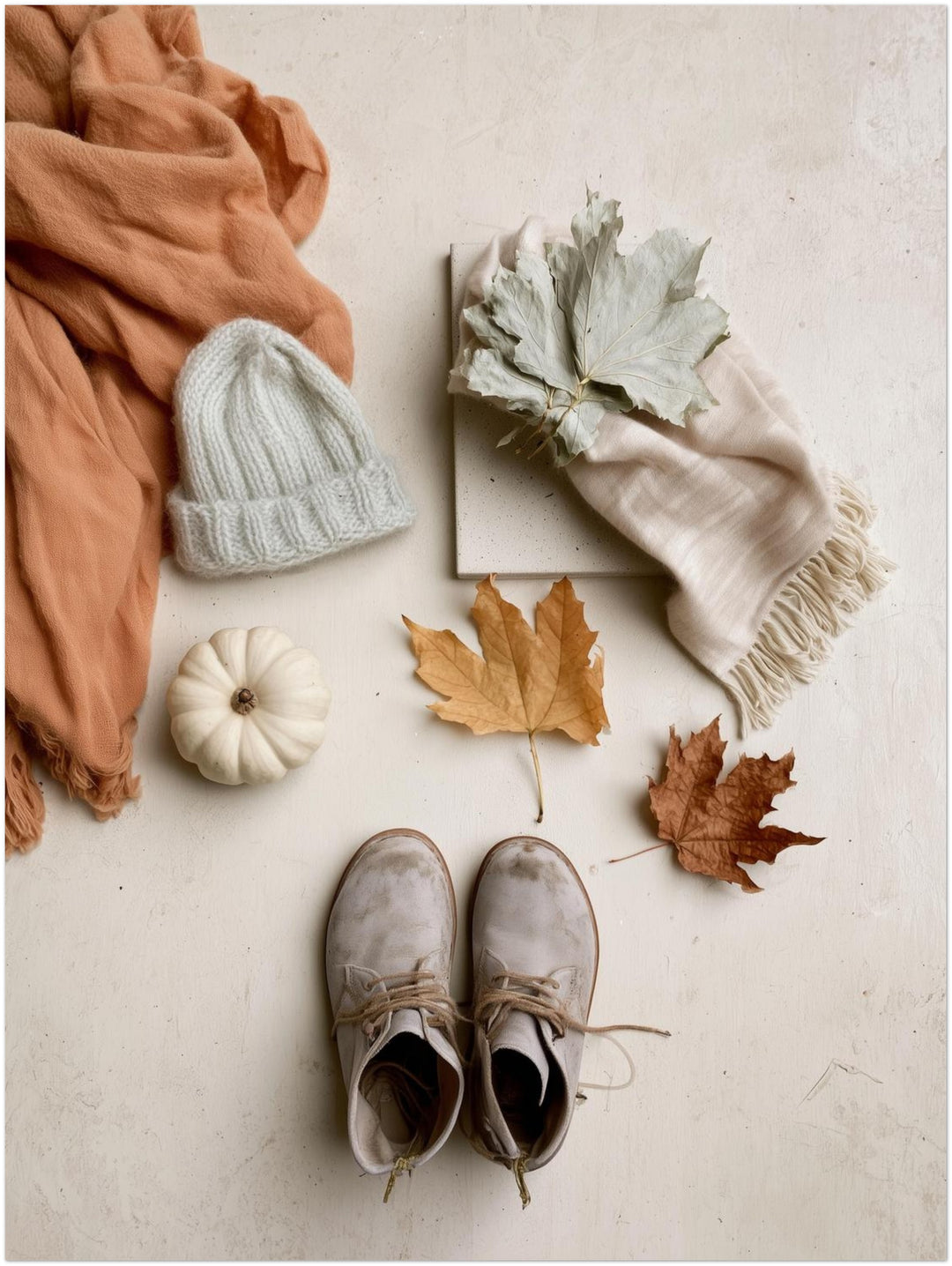 Herbstliches Flatlay Stillleben Poster – Ohne Rahmen – Produktfoto