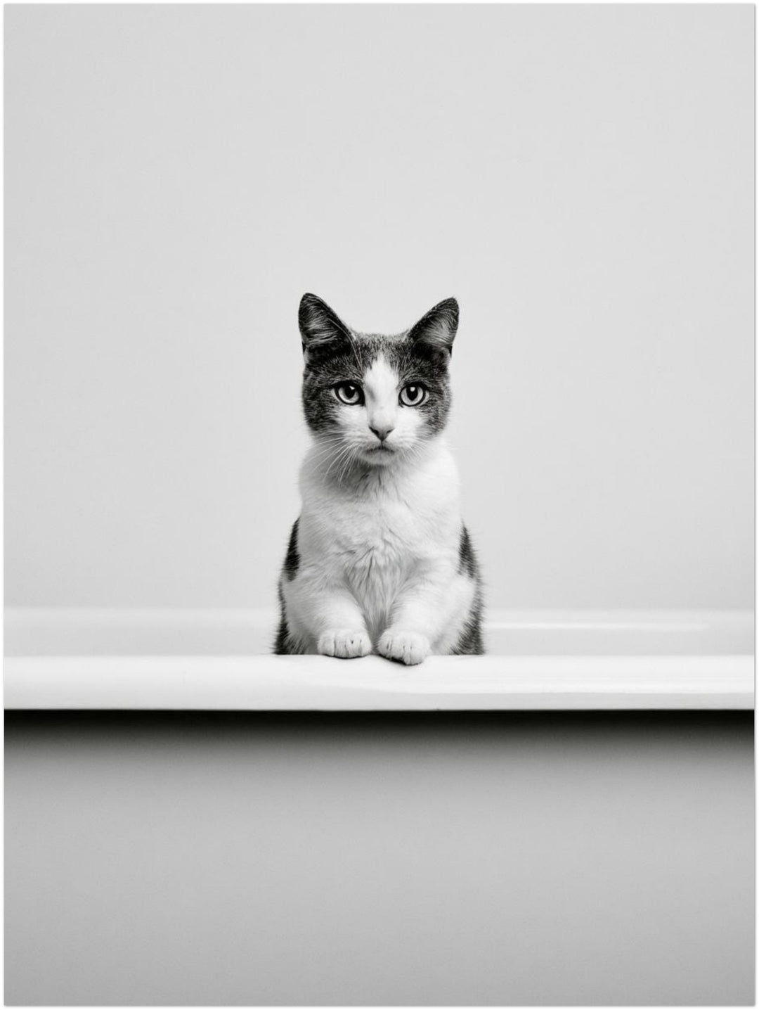 Katze in Badewanne Leinwandbild – Ohne Rahmen – Produktfoto