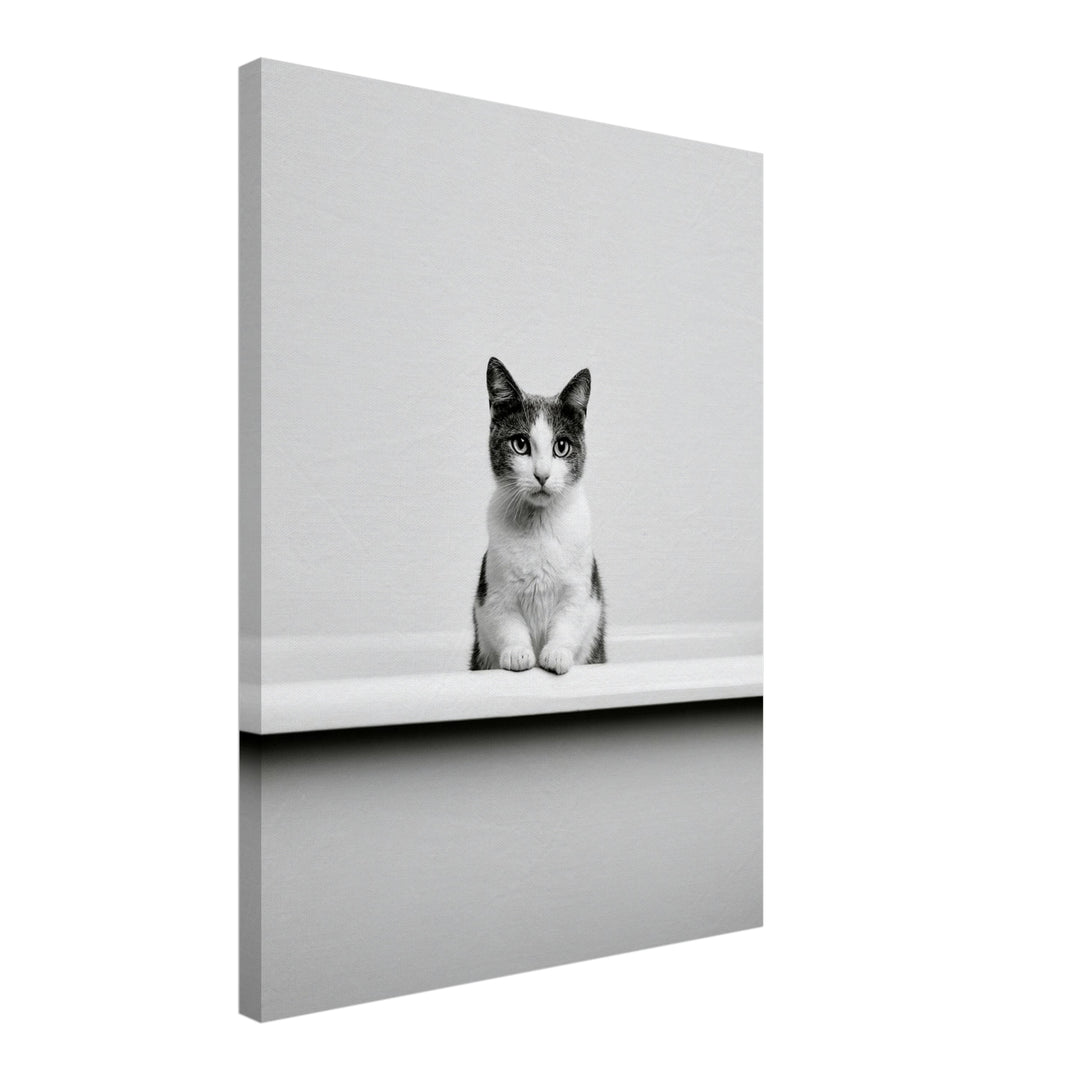 Katze in Badewanne Leinwandbild – Schräge Ansicht – Produktfoto