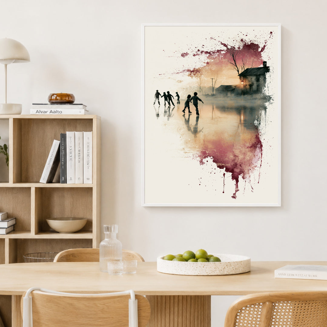 Kinder auf Eis Poster – Weißer Rahmen – Produktfoto
