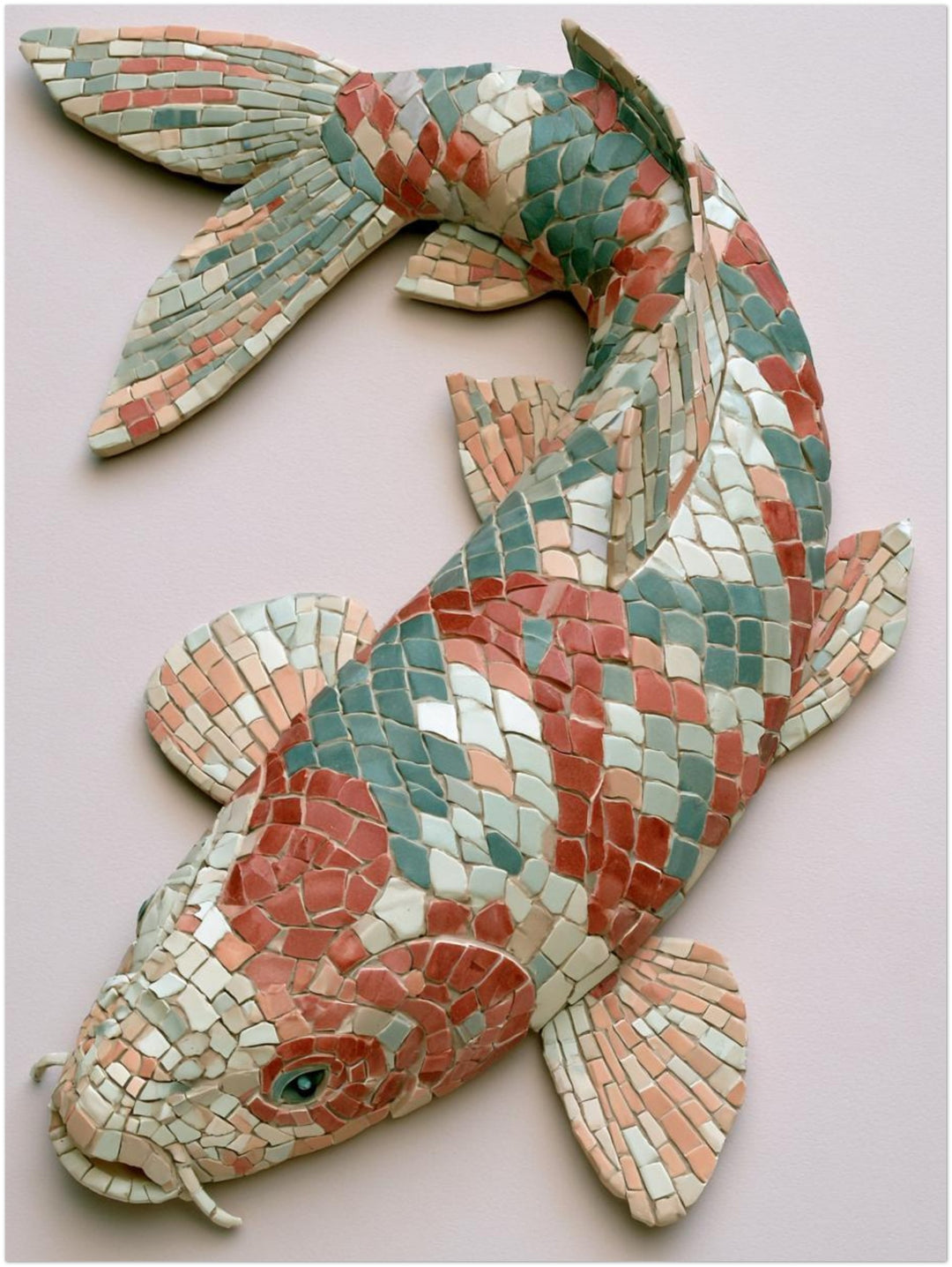 Koi Fisch Mosaik Leinwandbild – Ohne Rahmen – Produktfoto
