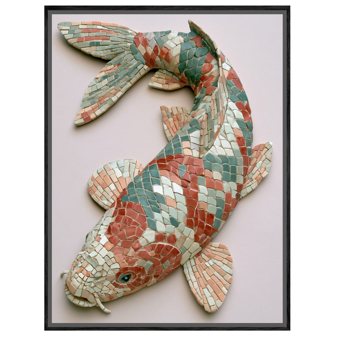 Koi Fisch Mosaik Leinwandbild – Leinwandbild