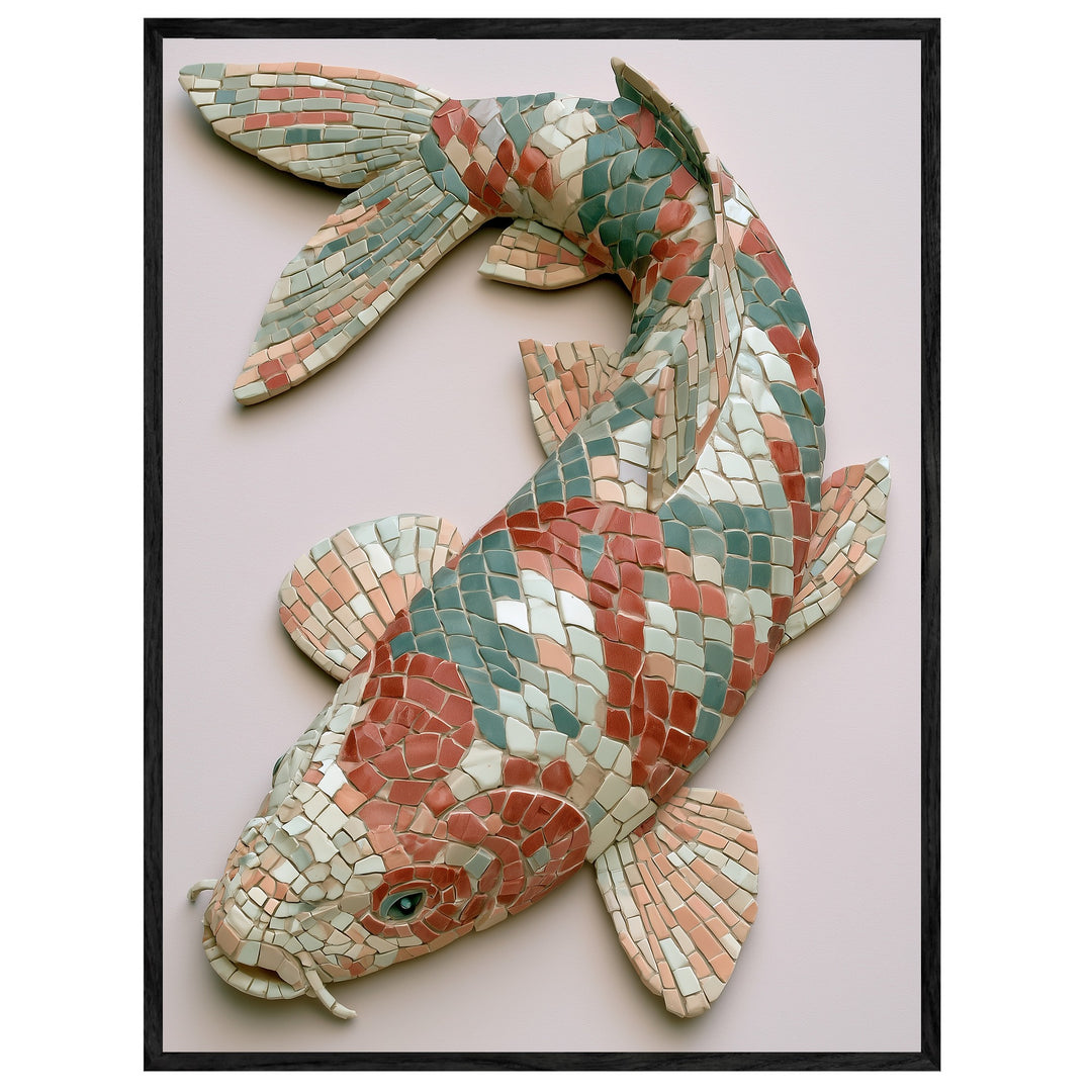 Koi Fisch Mosaik Leinwand