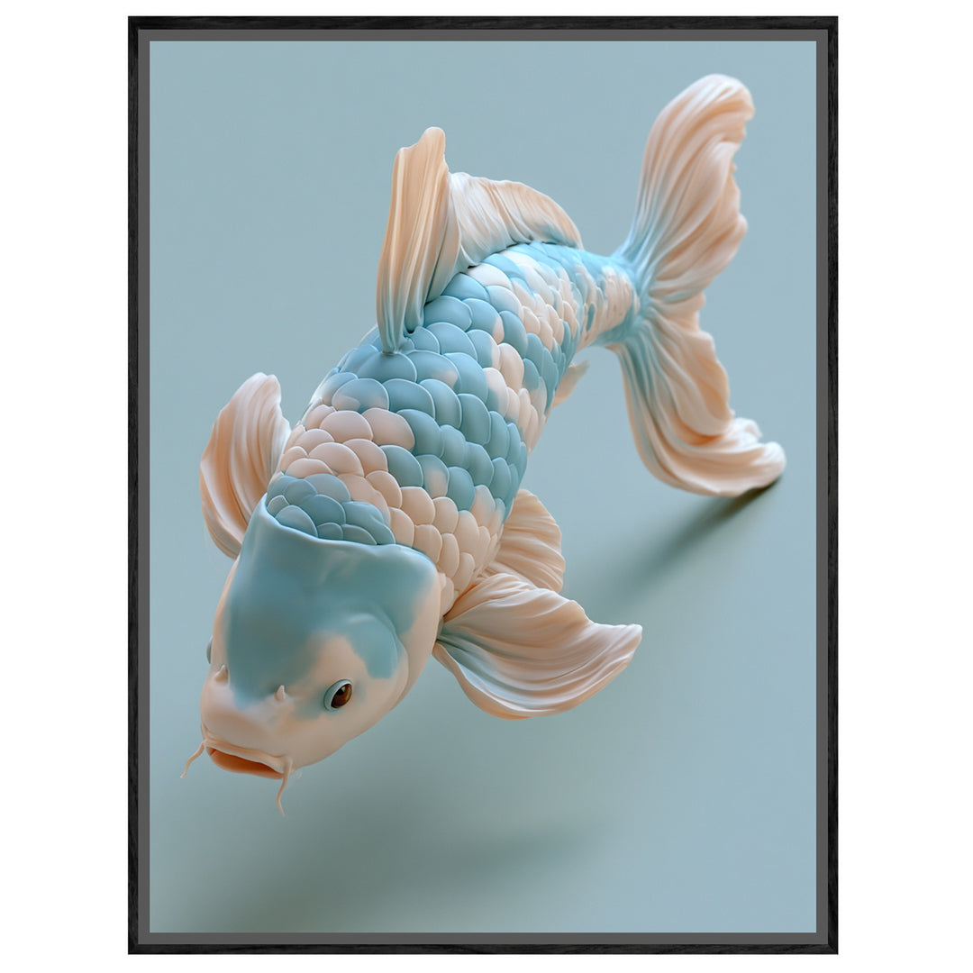 Koi Fisch Pastellblau Leinwandbild – Leinwandbild