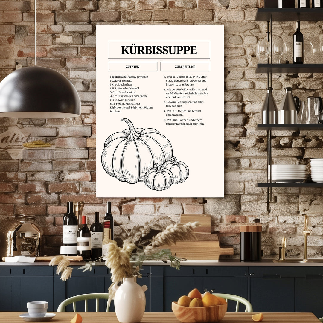 Kürbissuppe Rezept Vol. I Poster – Ohne Rahmen – Produktfoto
