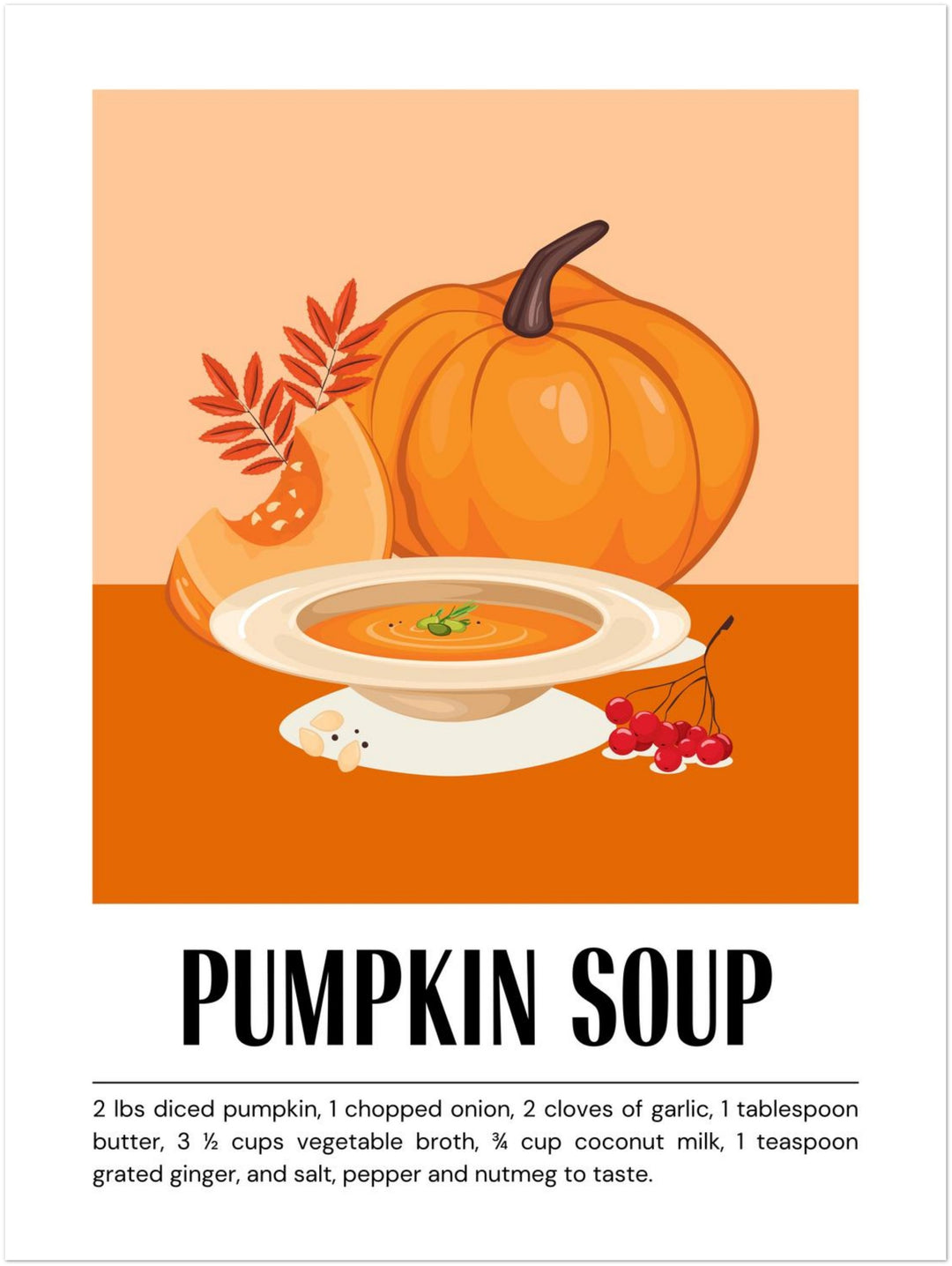Kürbissuppe im Herbst Poster – Ohne Rahmen – Produktfoto