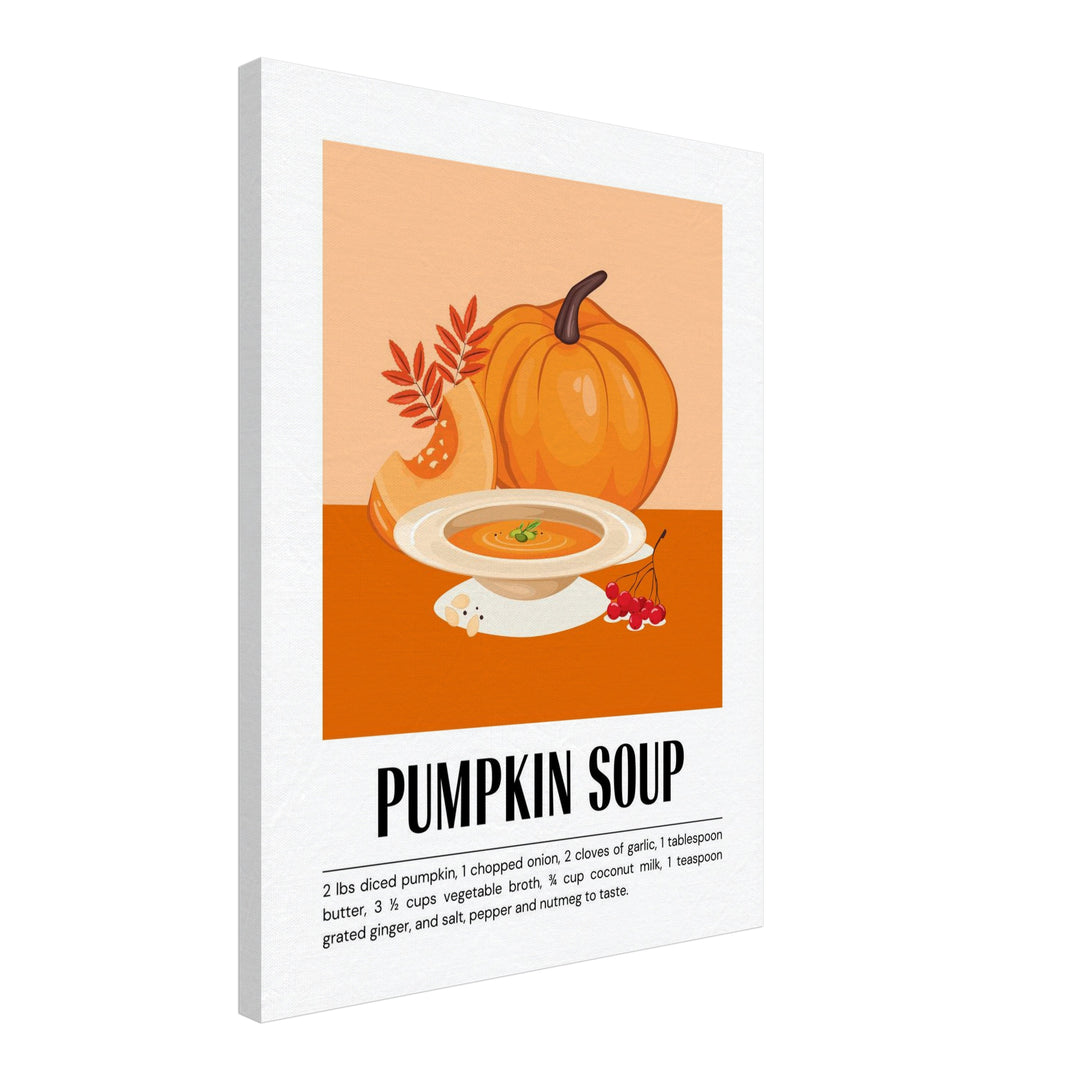 Kürbissuppe im Herbst Leinwandbild – Schräge Ansicht – Produktfoto
