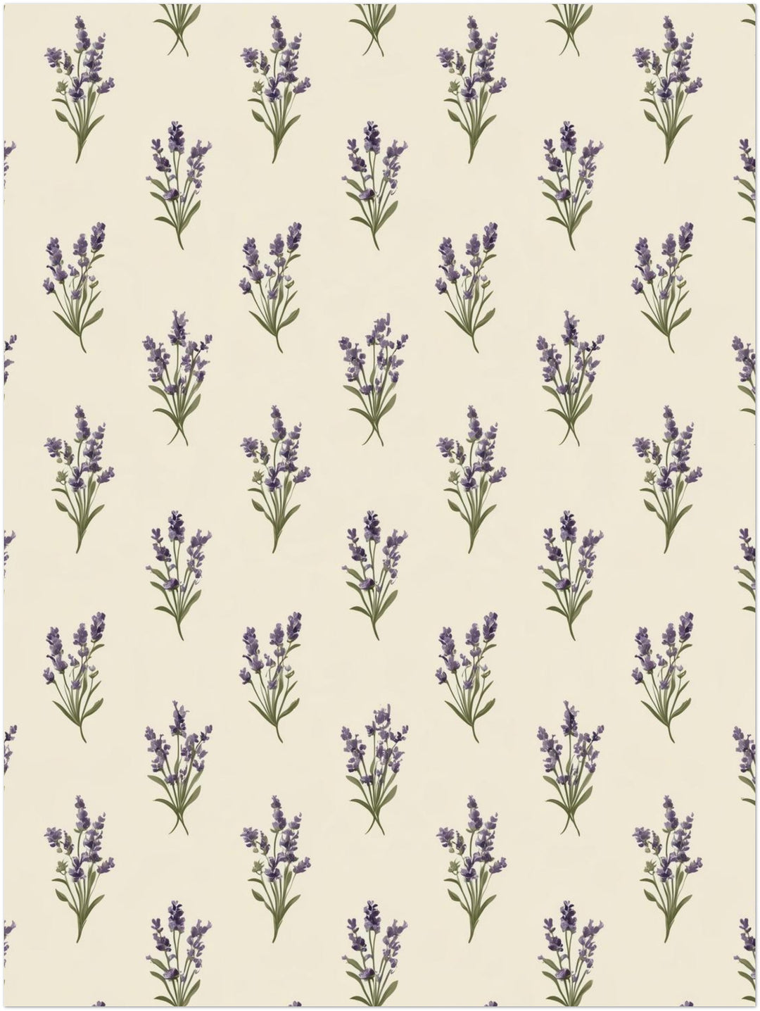 Lavendel Muster Creme Poster – Ohne Rahmen – Produktfoto
