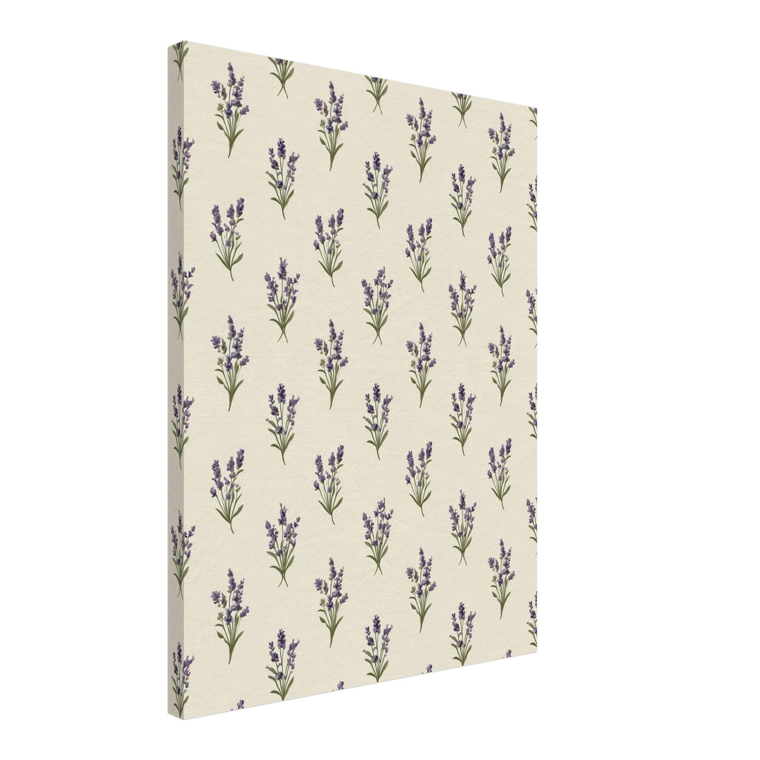 Lavendel Muster Creme Leinwandbild – Schräge Ansicht – Produktfoto