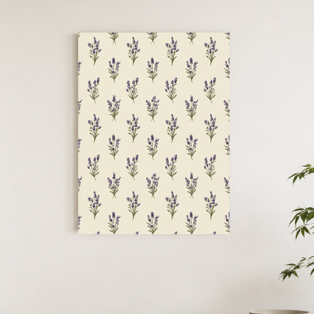 Lavendel Muster Creme Poster – Ohne Rahmen – Produktfoto