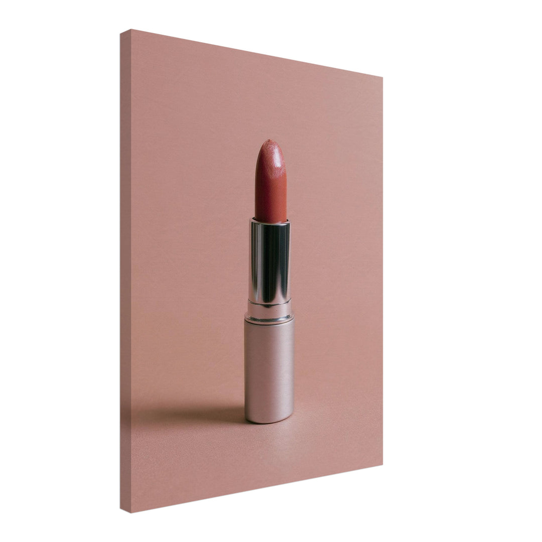 Lippenstift Nude Stillleben Leinwandbild – Schräge Ansicht – Produktfoto