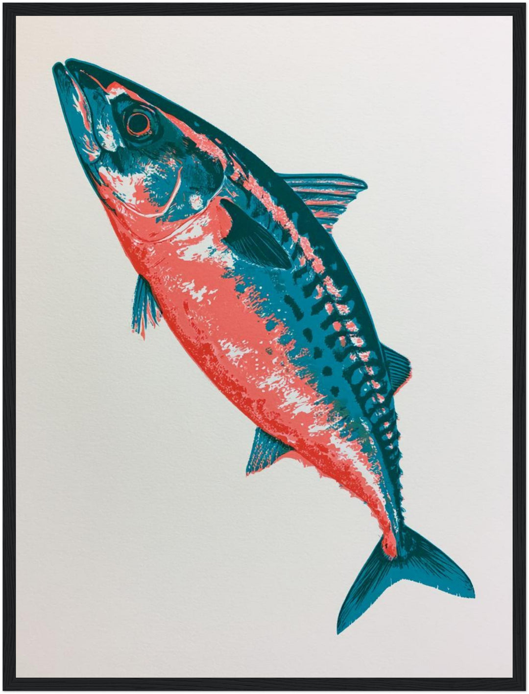 Makrele Pop Art Poster – Schwarzer Rahmen – Produktfoto