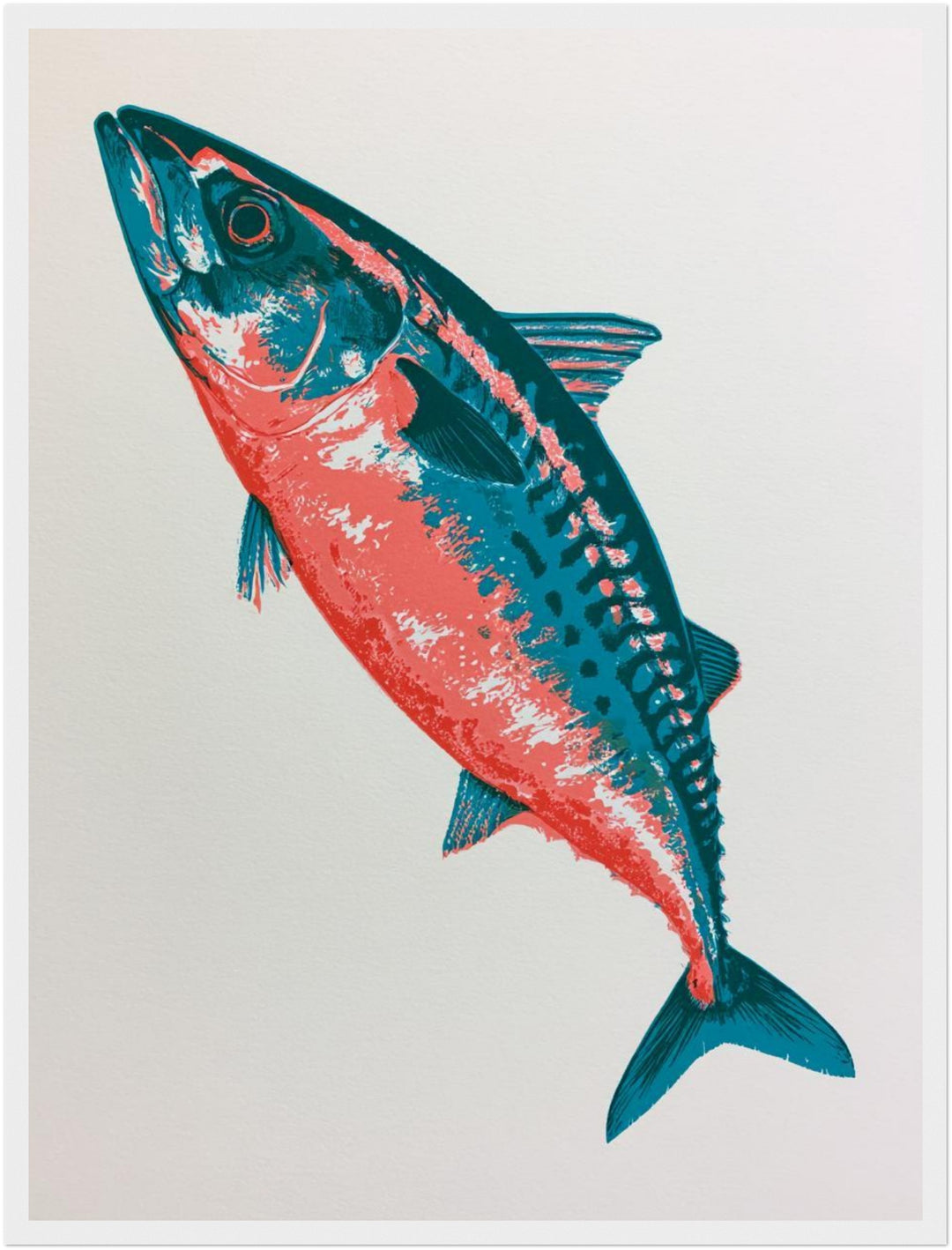 Makrele Pop Art Poster – Weißer Rahmen – Produktfoto