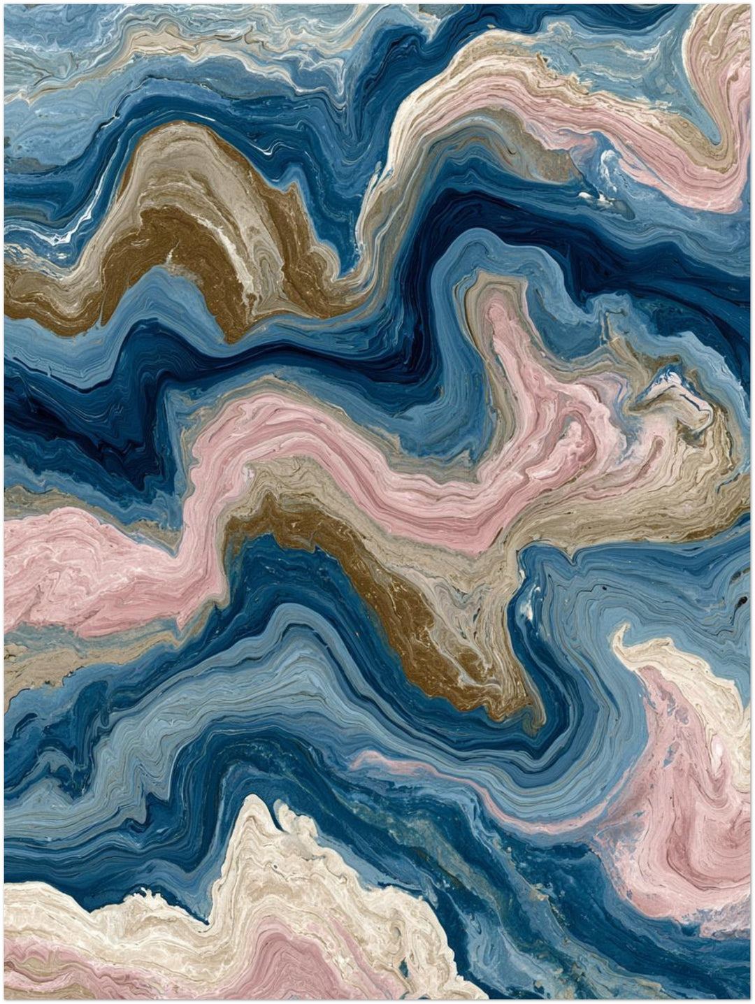 Marmor Fluid Art blau rosa Leinwandbild – Ohne Rahmen – Produktfoto