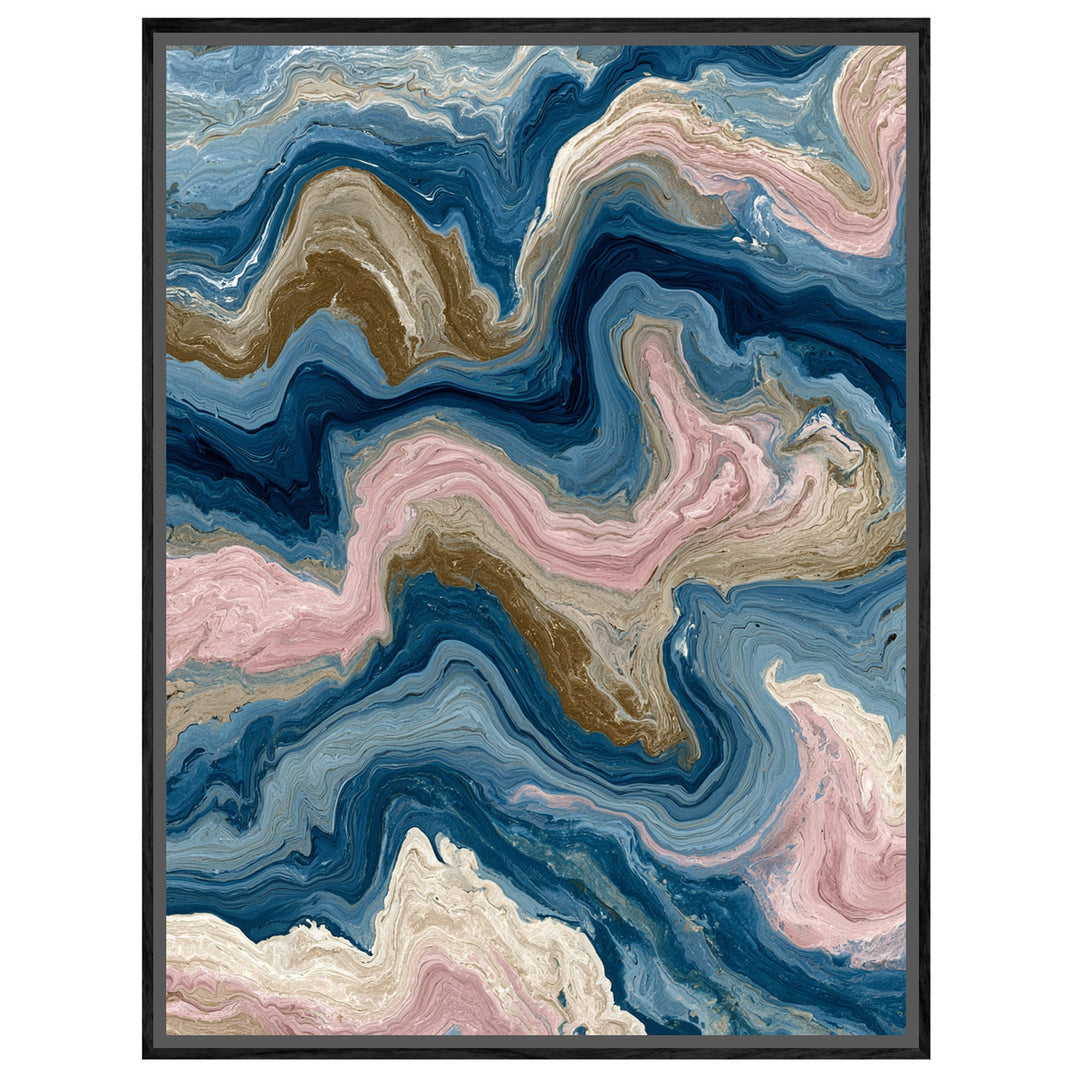 Marmor Fluid Art blau rosa Leinwandbild – Leinwandbild