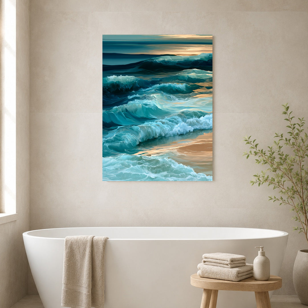 Meereswellen am Sandstrand Poster – Ohne Rahmen – Produktfoto