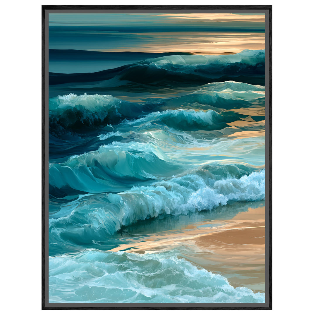 Meereswellen am Sandstrand Leinwandbild – Leinwandbild