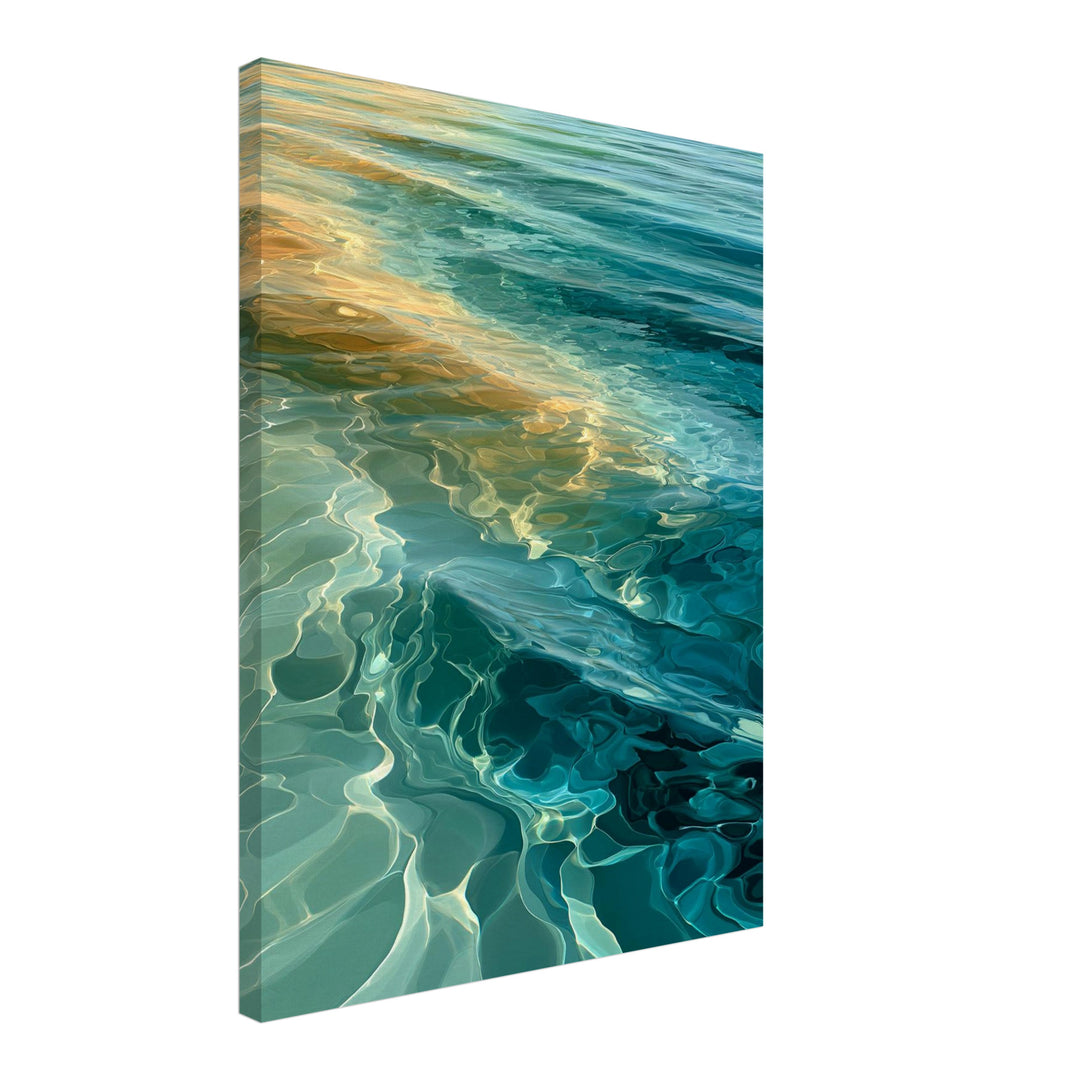 Meerwasser Sonnenlicht Reflexion Leinwandbild – Schräge Ansicht – Produktfoto