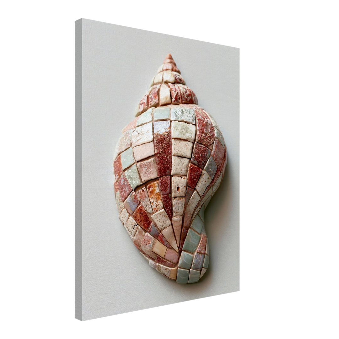 Mosaik Meeresschnecke Leinwandbild – Schräge Ansicht – Produktfoto