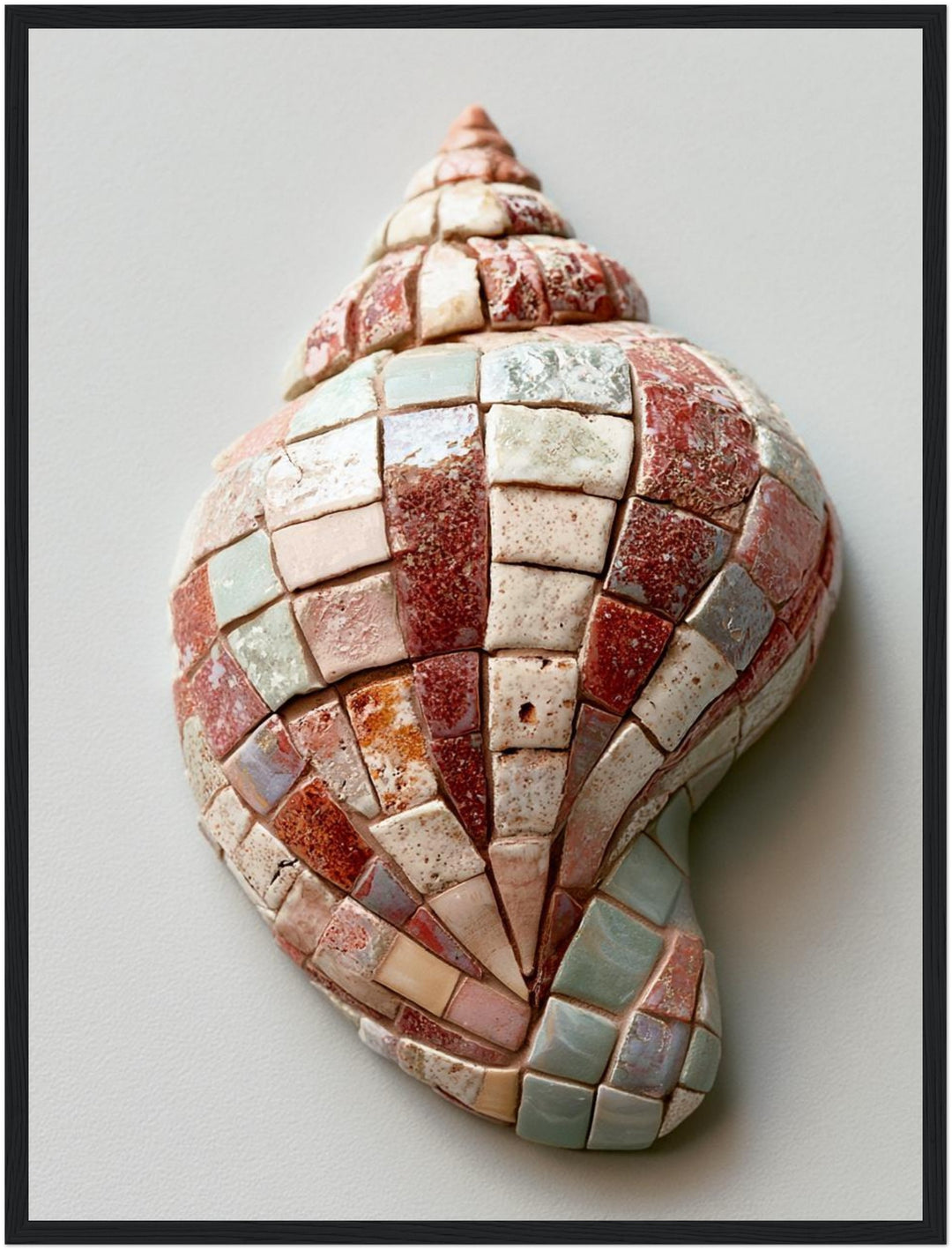 Mosaik Meeresschnecke Poster – Schwarzer Rahmen – Produktfoto